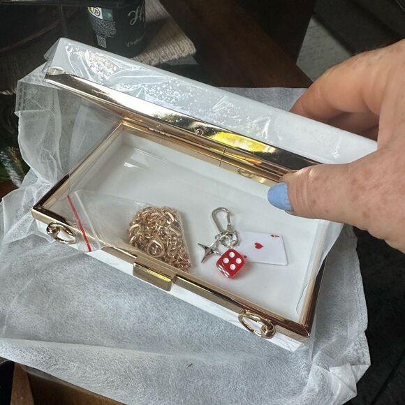 Ace of Hearts acrylic Clutch or shoulder Bag - Picture 4 of 11